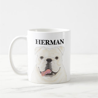 Mug Chien-taureau anglais blanc personnalisé