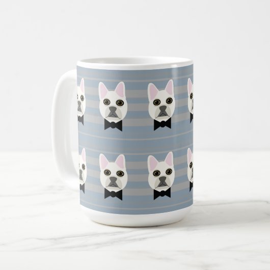 Mug Chien-taureau français blanc, Grandes (Devant gauche)