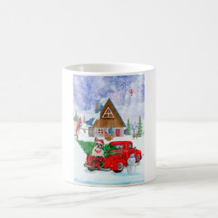 Mug Chien-taureau français en livraison de Noël Camion