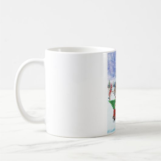 Mug Chien-taureau français en livraison de Noël Camion (Gauche)