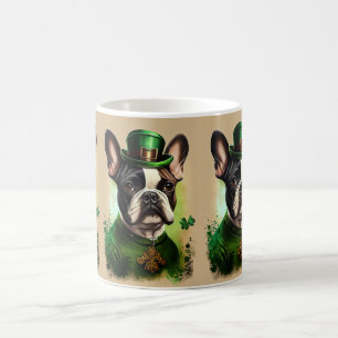 Mug Chien-taureau français en tenue de la Saint Patric