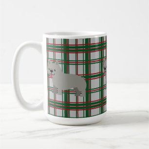 Mug Chien-taureau français gris, Jeu de Noël