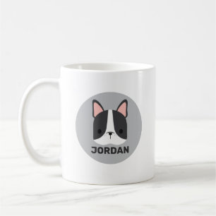 Mug Chien-taureau français mignon avec nom personnalis