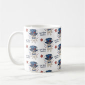Mug Chien-taureau français Whimsical Rouge Bleu Patrio (Gauche)