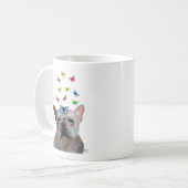 Mug Chien-taureaux et papillons français blancs (Devant gauche)
