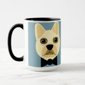 Mug Chien-taureaux français avec bleu-bowtie (Gauche)