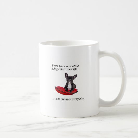 Mug Chien-taureaux français avec coeur et belle citati (Droite)