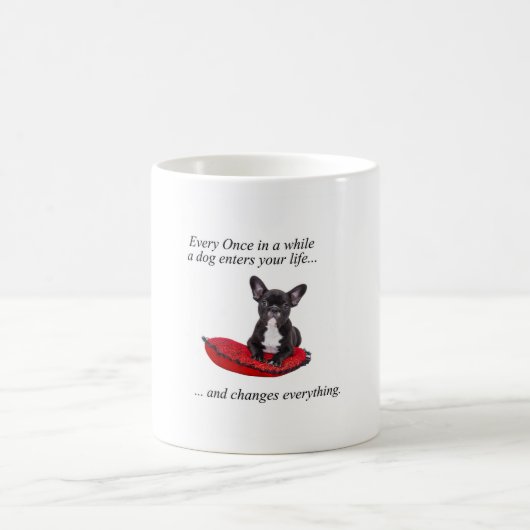 Mug Chien-taureaux français avec coeur et belle citati (Centre)