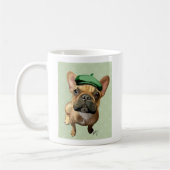 Mug Chien-taureaux français Brown avec Casquette vert (Gauche)