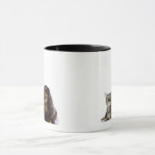 Mug Chien (teckel) et chat (chat japonais) sur le (Centre)