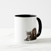 Mug Chien (teckel) et chat (chat japonais) sur le (Devant droit)