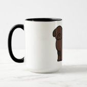 Mug chien terre-neuve marron dessin animé (Gauche)