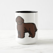 Mug chien terre-neuve marron dessin animé (Centre)