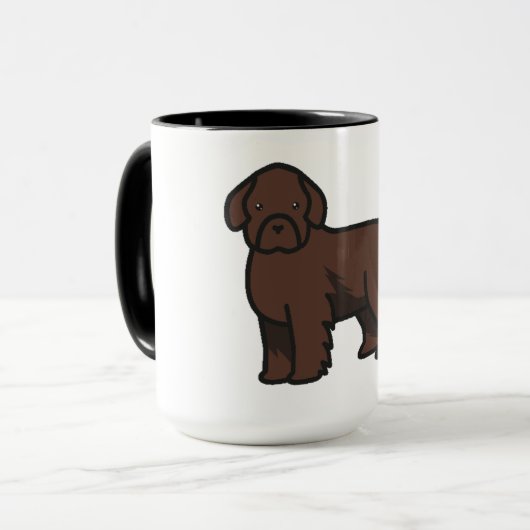 Mug chien terre-neuve marron dessin animé (Devant gauche)