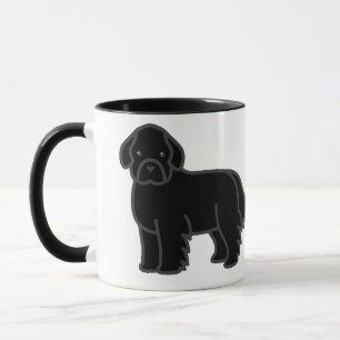 Mug Chien Terre-Neuve Noir Dessin Animé