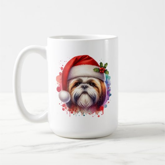 Mug Chien Tzu Chien à Noël Noël de Noël Personnalisé (Gauche)