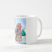 Mug Chien Weimaraner dans la maison de Noël enneigée (Devant droit)