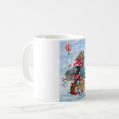Mug Chien Weimaraner dans la maison de Noël enneigée (Devant gauche)