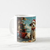 Mug Chien Wire Fox Terrier Noël Vintage Plage (Devant gauche)