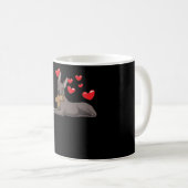 Mug Chien Xoloitzcuintle Avec Animal Farci Et Coeurs (Devant droit)