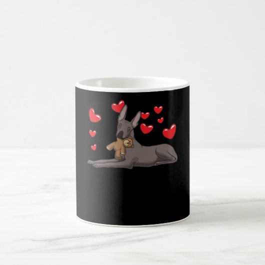 Mug Chien Xoloitzcuintle Avec Animal Farci Et Coeurs (Centre)