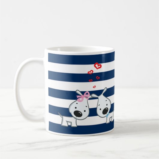 Mug Chiens adorables dans l'amour sur les bandes perso (Gauche)