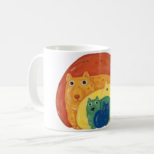 Mug Chiens arc-en-ciel (Devant gauche)