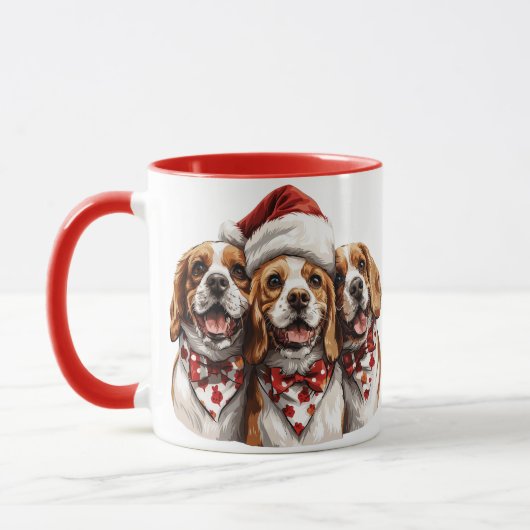Mug Chiens Beagles de Noël (Gauche)
