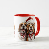 Mug Chiens Beagles de Noël (Devant droit)