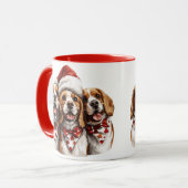 Mug Chiens Beagles de Noël (Devant gauche)