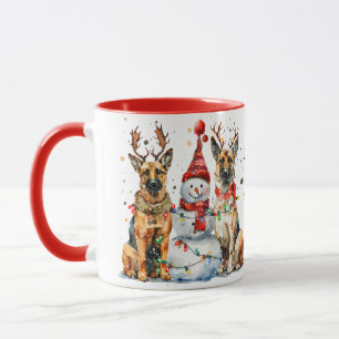 Mug Chiens bergers allemands de Noël