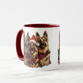 Mug Chiens bergers allemands de Noël (Devant gauche)