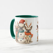Mug Chiens Bouledogues Français de Noël Renne (Devant gauche)