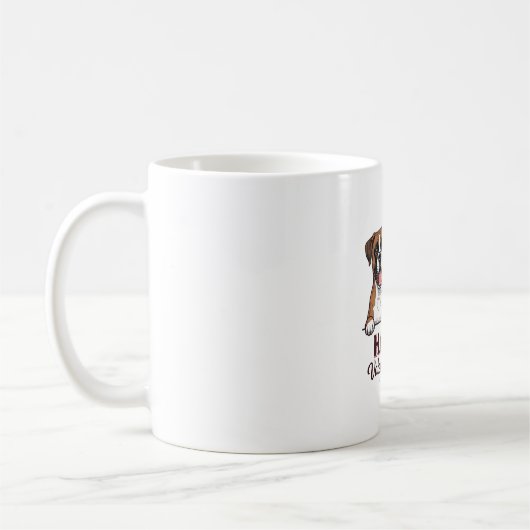 Mug Chiens Boxer Joyeuse Saint-Valentin Vintage (Gauche)