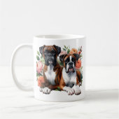 Mug Chiens Boxers Et Fleurs (Gauche)
