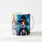 Mug Chiens Bull Terrier Citrouille Halloween Drôle (Devant droit)