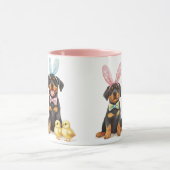 Mug Chiens Bunny Oreilles de Pâques Rottweiler (Centre)
