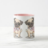 Mug Chiens Carlins d'anniversaire Cupcake (Centre)