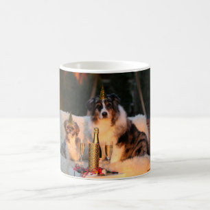 Mug Chiens célébrant le Nouvel An