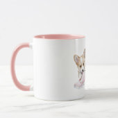 Mug Chiens chiots à la crème blanche chaussure rose (Gauche)