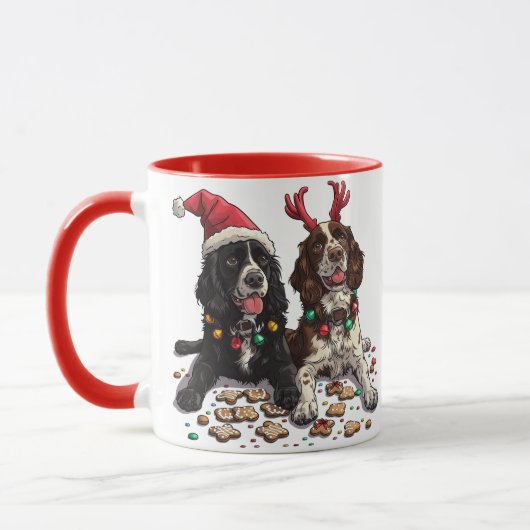 Mug Chiens Cocker Spaniel de Noël (Gauche)