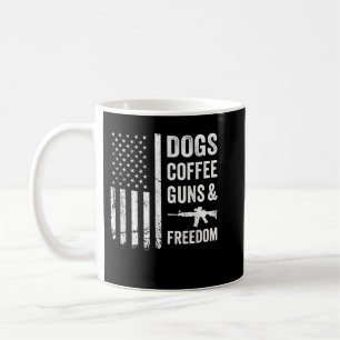 Mug CHIENS COFFEE GUNES & LIBERTÉ - Funny Pro Gun Amer