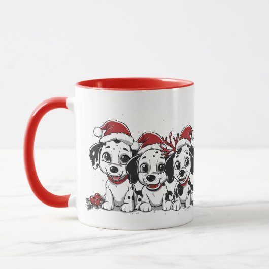 Mug Chiens Dalmatiens de Noël (Gauche)