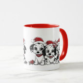 Mug Chiens Dalmatiens de Noël (Devant droit)