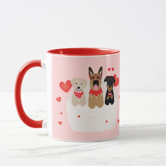 Mug Chiens Dans L'Amour Enveloppe (Gauche)
