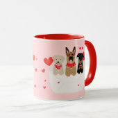Mug Chiens Dans L'Amour Enveloppe (Devant droit)