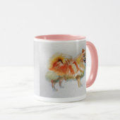 Mug Chiens d'aquarelle allemands Spitz Pomeranian (Devant droit)