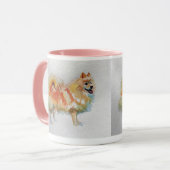 Mug Chiens d'aquarelle allemands Spitz Pomeranian (Devant gauche)