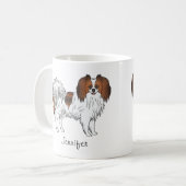 Mug Chiens de bande dessinée Phalène sable rouge avec (Devant gauche)