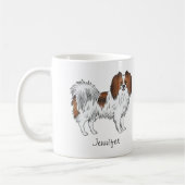 Mug Chiens de bande dessinée Phalène sable rouge avec (Gauche)